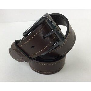 Genuine Dickies Brand Men’s Brown Leather Belt Size 36 Double Stitched EUC